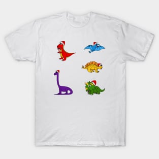 Dinosaur Christmas Sticker Pack Pattern Dinosaurs T-Shirt